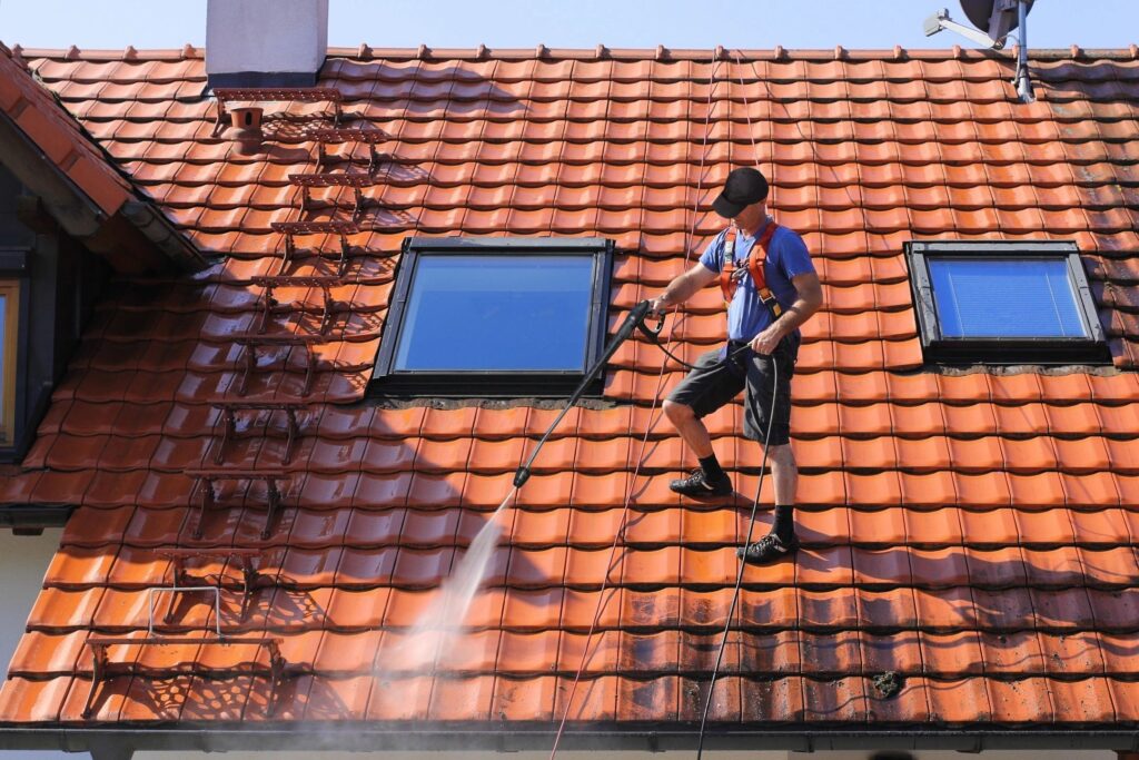 Roof cleaning softwash